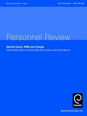 cover image of Personnel Review, Volume 33, Issue 2